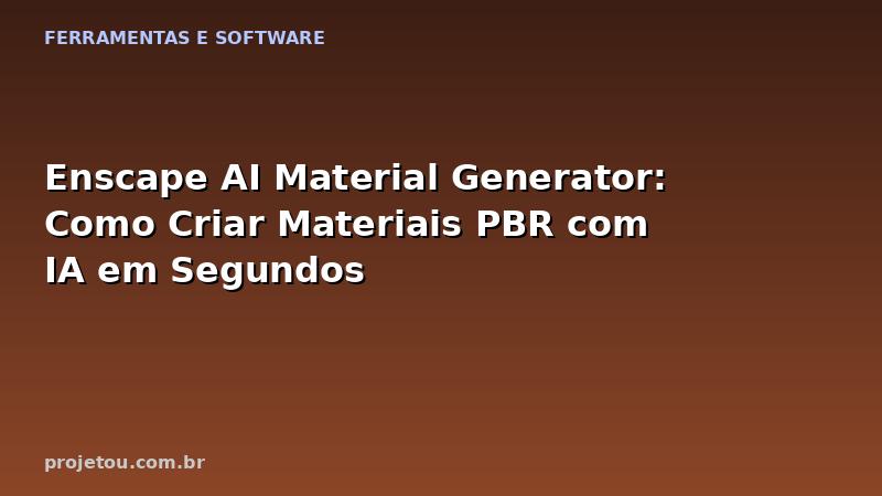 Enscape AI Material Generator: Como Criar Materiais PBR com IA em Segundos