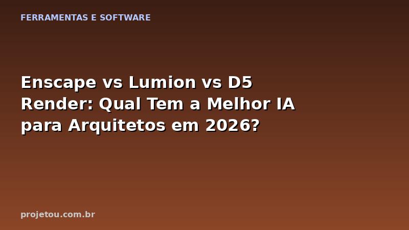 Enscape vs Lumion vs D5 Render: Qual Tem a Melhor IA para Arquitetos em 2026?