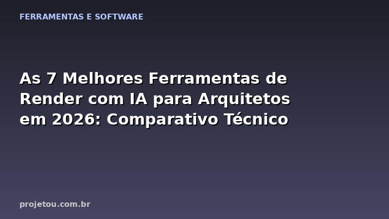 As 7 Melhores Ferramentas de Render com IA para Arquitetos em 2026: Comparativo Técnico