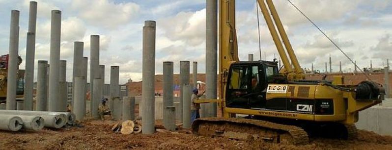 Exemplo de fundação do tipo estaca pré-moldadas em concreto