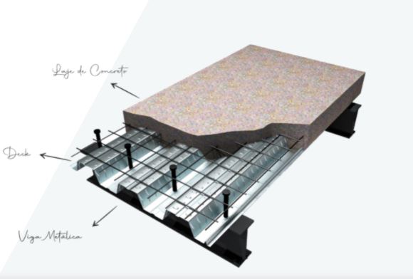 O uso do Steel Deck permite a maior fluidez das etapas da obra