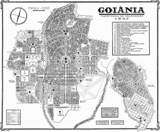 Desenho urbano da cidade de Goiânia, na década de 1940