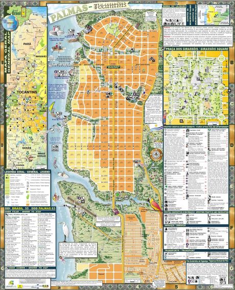 Mapa que demonstra o traçado urbano de Palmas