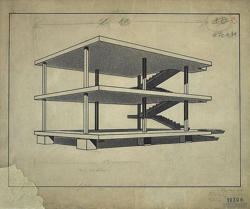 Dom-Ino House (1914) sistema construtivo desenvolvido por Le Corbusier