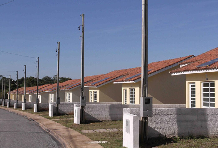 Fachada com estrutura modular