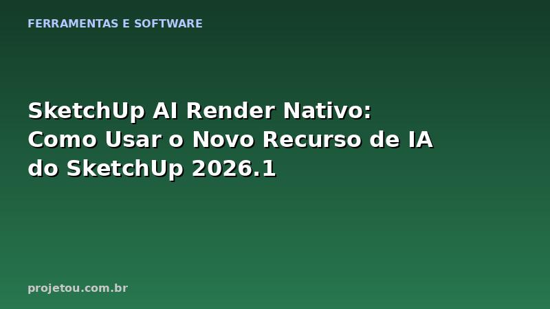SketchUp AI Render Nativo: Como Usar o Novo Recurso de IA do SketchUp 2026.1