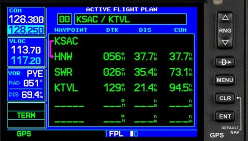 Garmin GNS 430/530: Planejamento de voo