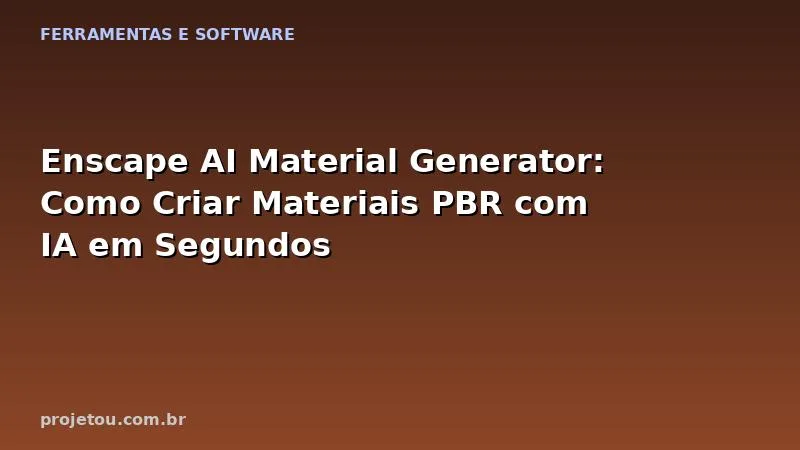 Enscape AI Material Generator: Como Criar Materiais PBR com IA em Segundos