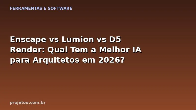 Enscape vs Lumion vs D5 Render: Qual Tem a Melhor IA para Arquitetos em 2026?