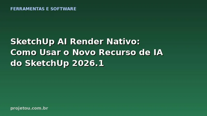SketchUp AI Render Nativo: Como Usar o Novo Recurso de IA do SketchUp 2026.1